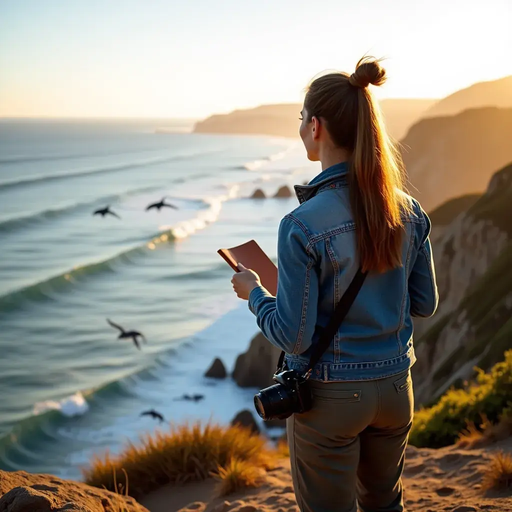 Дорога, извивающаяся через живописные прибрежные утесы и пляжи.