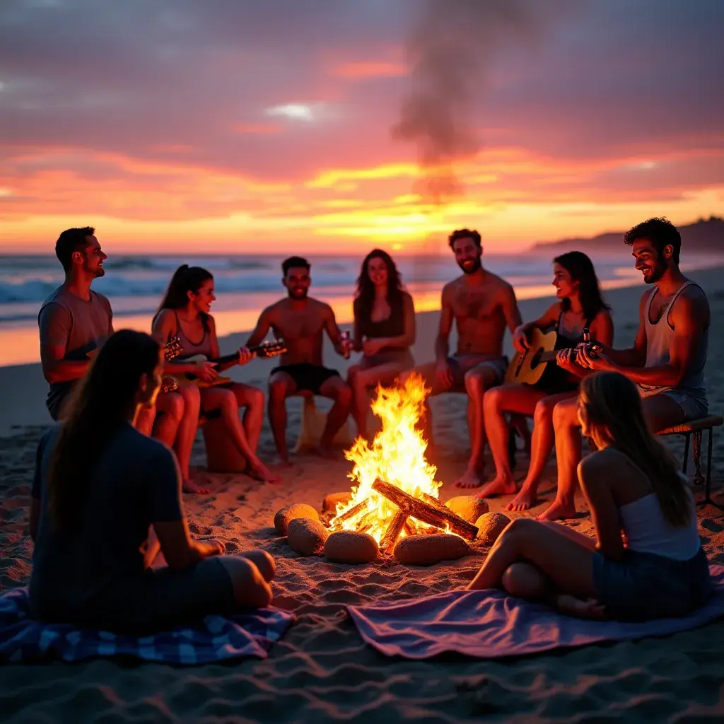 Закат над Тихим океаном, окрашивающий небо в теплые тона.